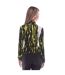 Womens/ladies Abstract Turtle Neck Fitted Long-sleeved Top Yellow Black Ambush-2