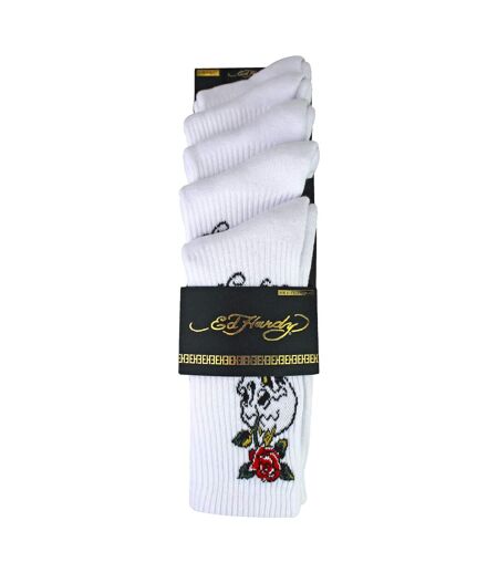 Ed Hardy - Lot de 5 Paires Chaussettes Homme Respirantes à Motifs Tendance