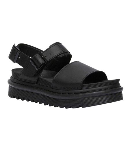 Womens/ladies Voss Leather Platform Sandals Black Dr Martens