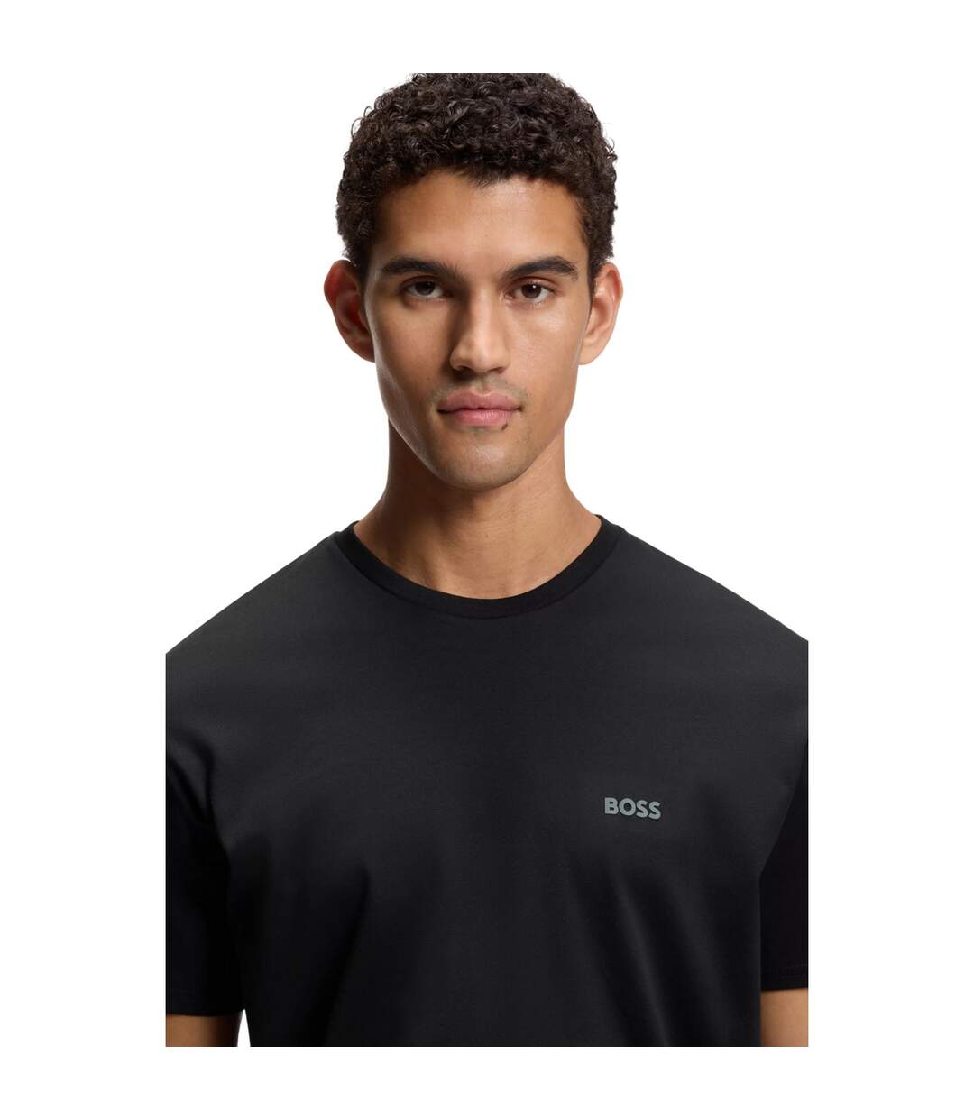Mens Printed Relaxed Fit T-shirt & Shorts Set Grey Black Boss-4