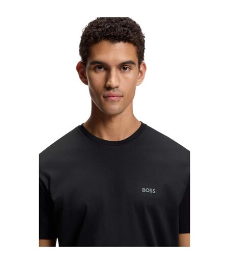 Mens Printed Relaxed Fit T-shirt & Shorts Set Grey Black Boss