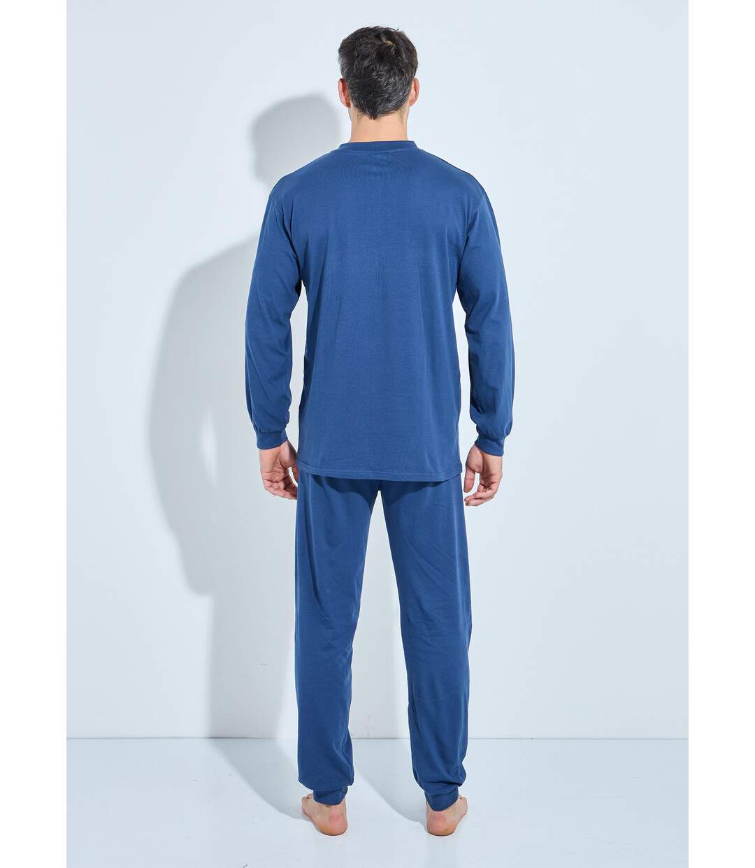 Pyjama col tunisien jersey coton bas resserrés-2