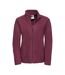 Womens/ladies full zip outdoor fleece jacket burgundy Russell-1