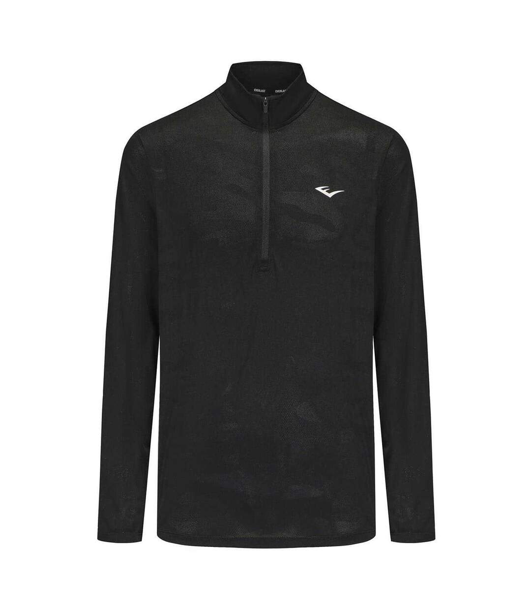 Mens Mock Neck Regular Long-sleeved Top Black Everlast-1