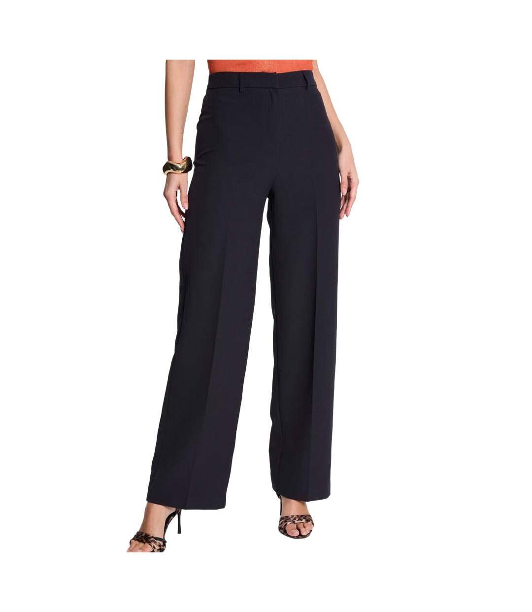Pantalons fluide marine femme morgan uni-1