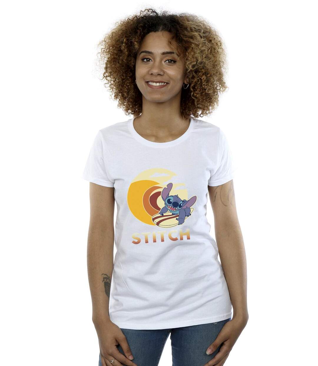 Disney Lilo & Stitch - T-shirt en coton Summer Waves - Femme/femme (Blanc) - UTBI25610-2