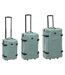 Lot de 3 Valises Souples 2 Roulettes 74cm Vert-1