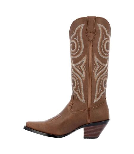 Womens/ladies Crush Cowboy Boots Milk Chocolate Durango