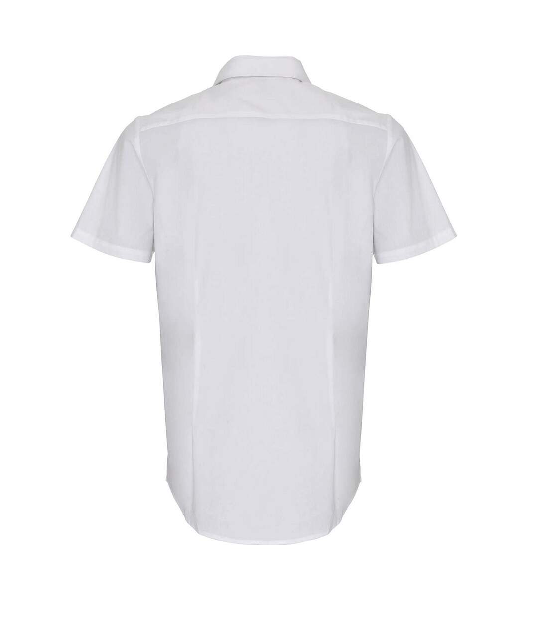 Mens poplin stretch short-sleeved shirt white Premier