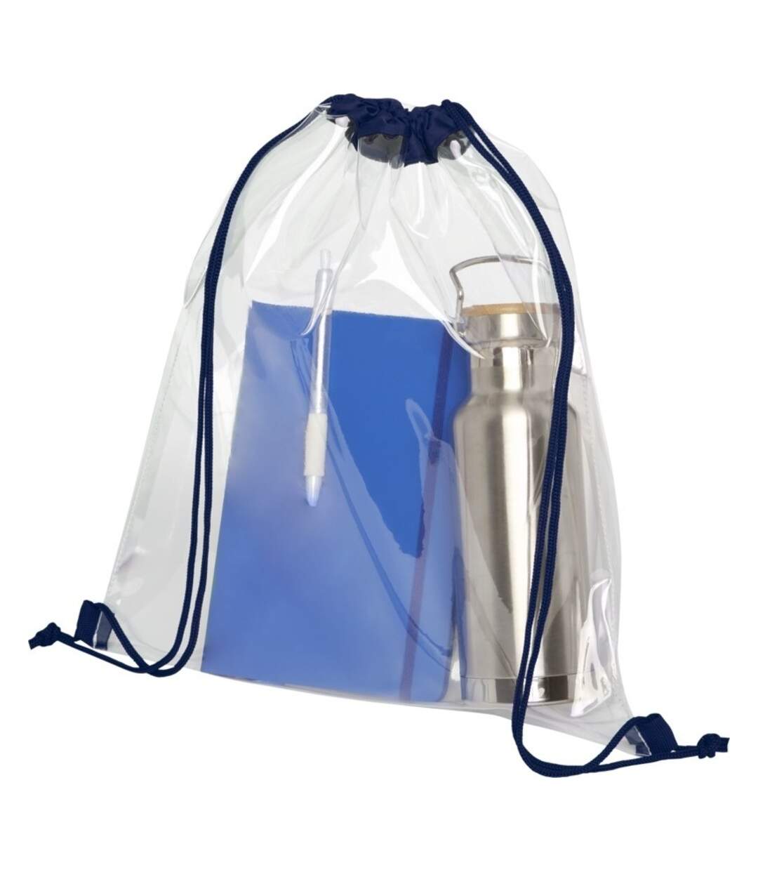 Lancaster Sac À Cordon Taille Unique Bleu Marine Transparent Bullet-3