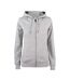 Womens/ladies premium full zip hoodie grey melange Clique