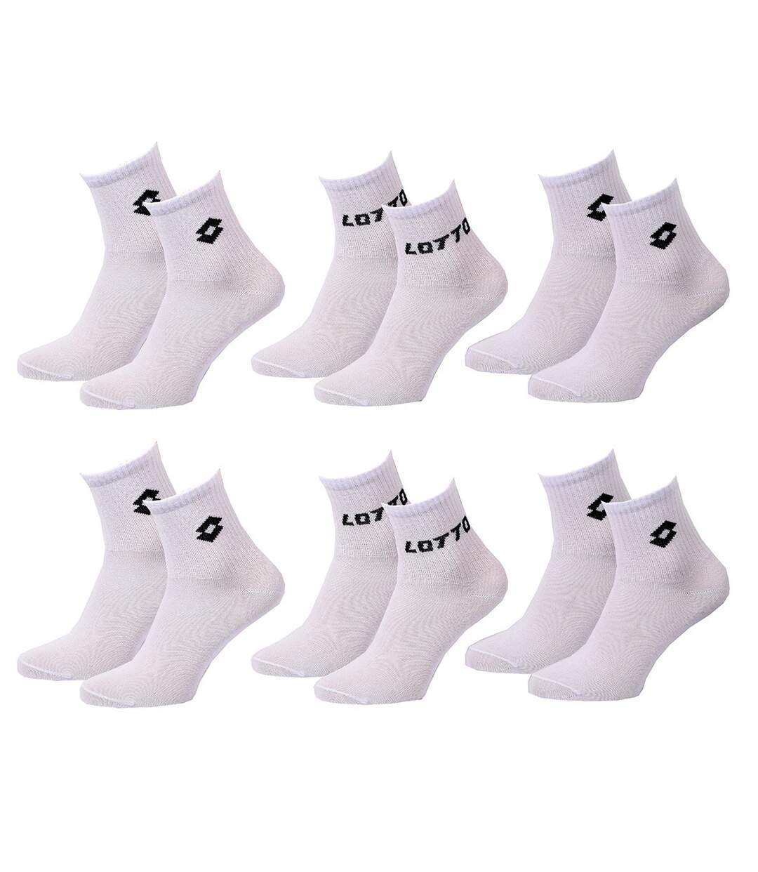 Chaussettes Femme LOTTO Socquettes Tiges 2 tiers Pack de 6 Paires WOMEN QUARTER BLANC-1