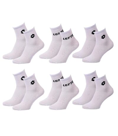 Chaussettes Femme LOTTO Socquettes Tiges 2 tiers Pack de 6 Paires WOMEN QUARTER BLANC