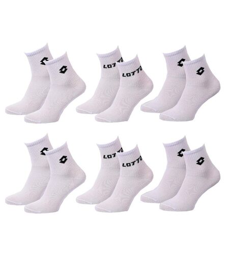 Chaussettes Femme LOTTO Socquettes Tiges 2 tiers Pack de 6 Paires WOMEN QUARTER BLANC
