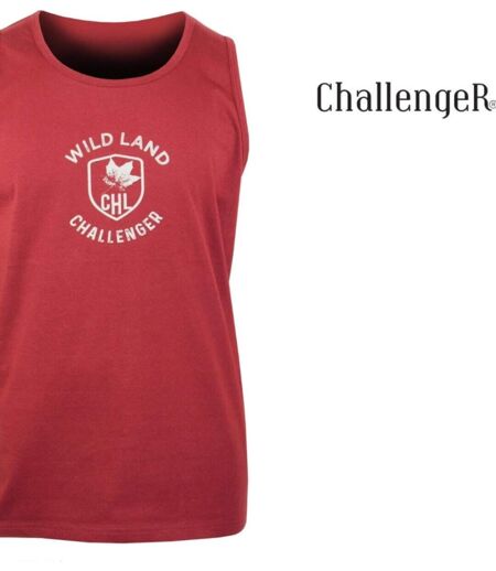 Débardeur homme Challenger SORRY2 bordeaux imprimé — Confort pur coton jersey