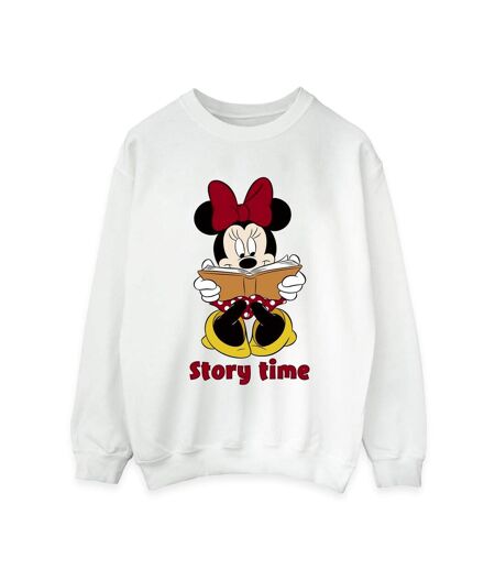 Disney Sweat-shirt Womens/Ladies Minnie Mouse Story Time (Blanc) - UTBI28940