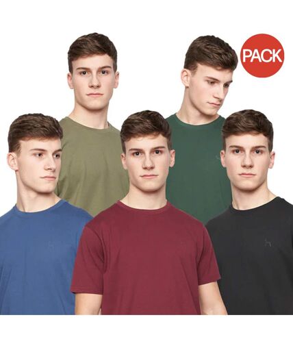 Pack of 5  Mens bonucci t-shirt  green/black/maroon/blue/khaki Bewley & Ritch