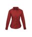 Womens/ladies Poplin Long-sleeved Blouse Burgundy Premier-1
