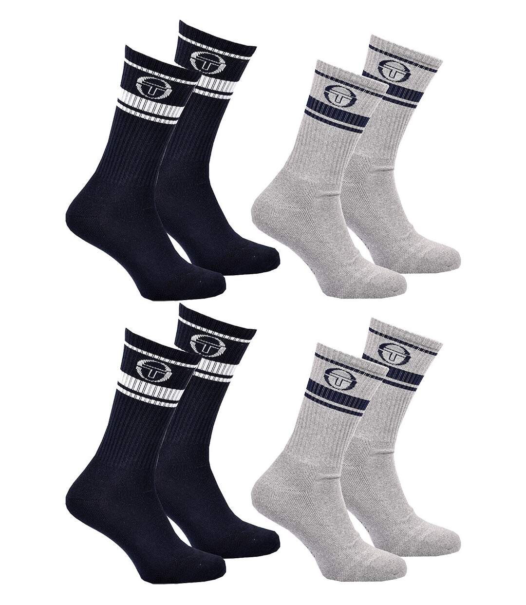 Chaussettes TENNIS SERGIO TACCHINI Lot de 4 Paires PREMIUM 2487 CREW ASS-1