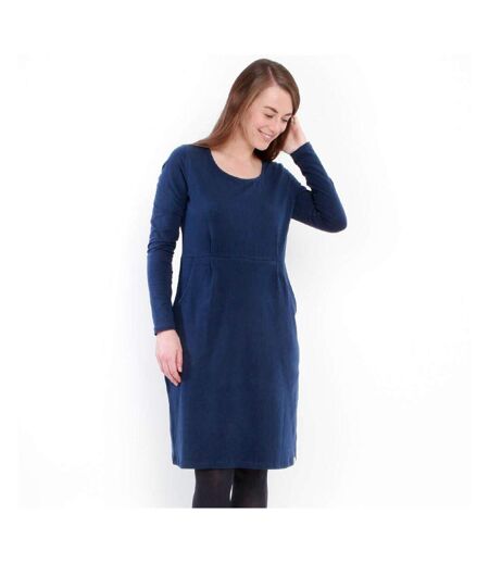 Womens/ladies Pocket Long-sleeved Dress Marine Lazy Jacks