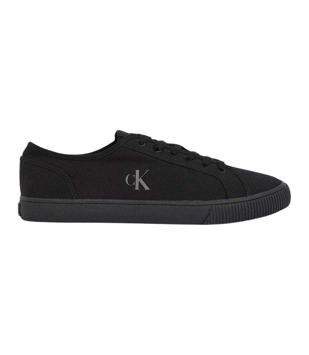 Mens Classic Canvas Trainers Triple Black Calvin Klein-3