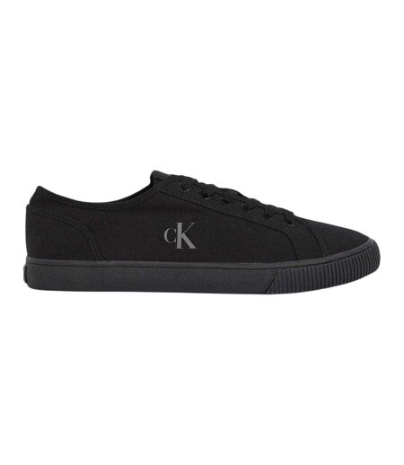 Mens Classic Canvas Trainers Triple Black Calvin Klein