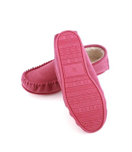 Eastern Counties Leather Womens/Ladies Bethany Berber Suede Moccasins (Pink) - UTEL369