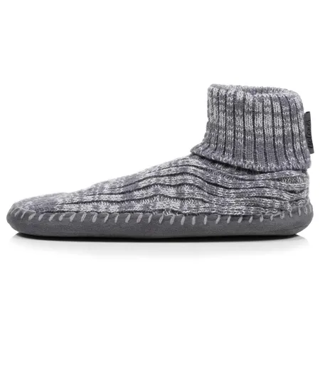 Isotoner Chaussettes d'intérieur homme maille côtelée, picots antidérapants