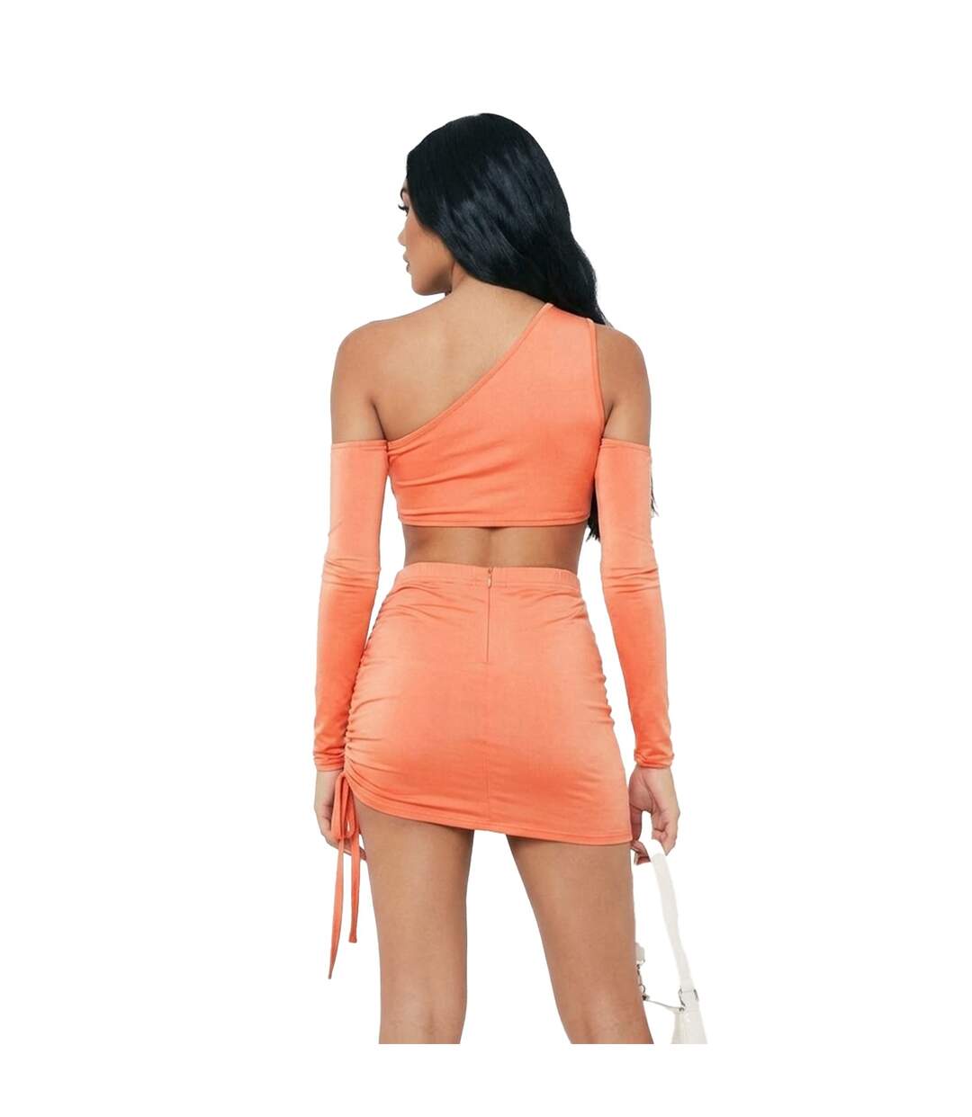 Haut Court Épaules Dénudées Femme Orange Missy Empire-2