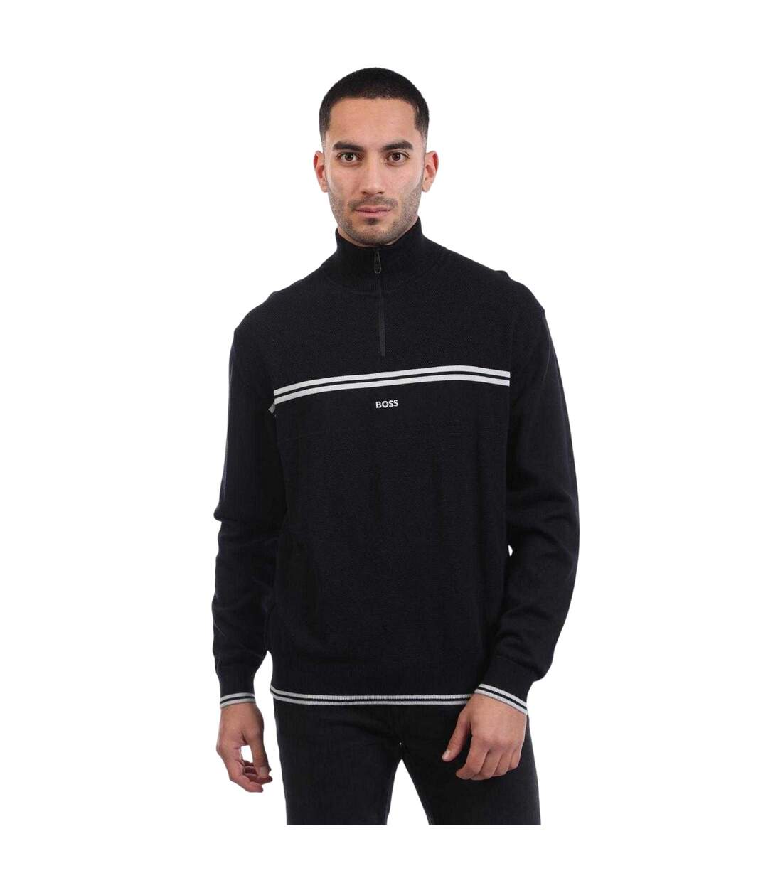 Mens K Zone Cotton Regular Pullover White Boss-3