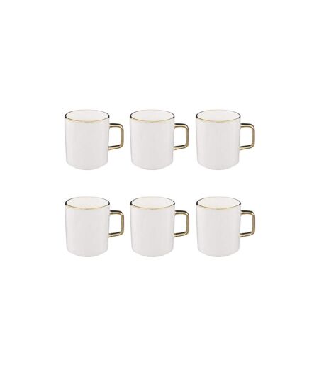 Lot de 6 Mugs en Porcelaine Arya 35cl Blanc