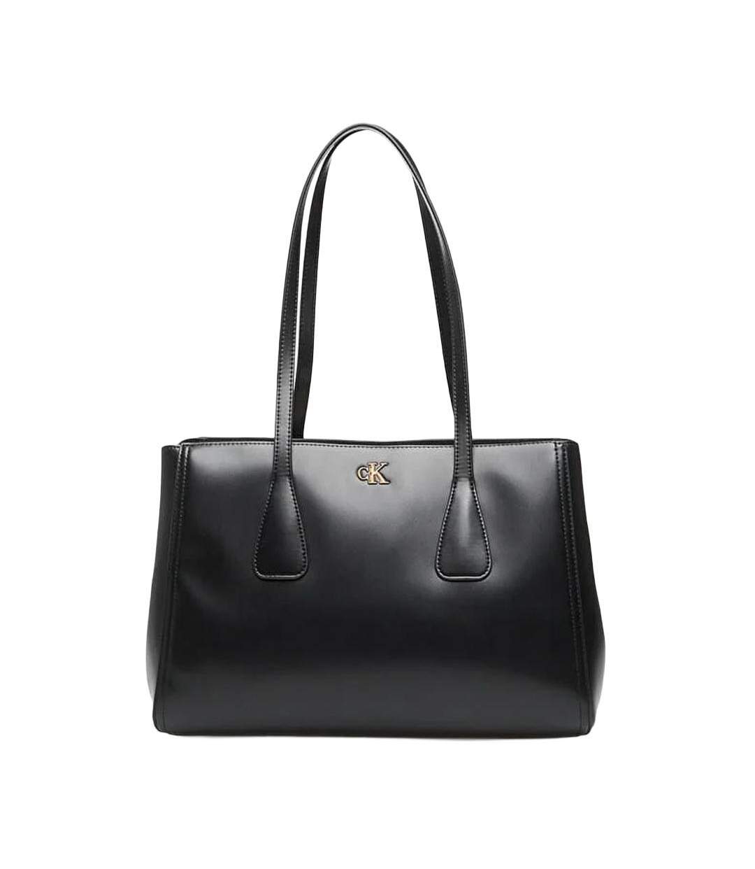 Sac cabas noir femme blanc calvin klein jeans medium-1