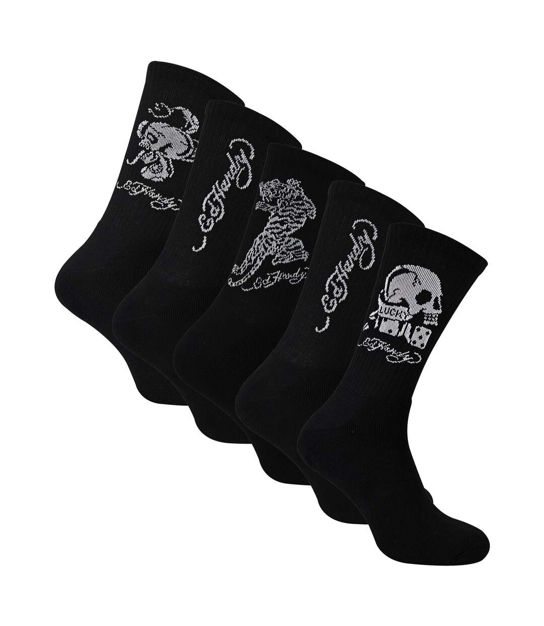 5 Pairs Mens Black Crew Socks Lightweight Breathable Sport Socks-1