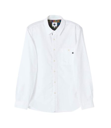 Mens Paisley Lined Button-down Shirt White Pretty Green