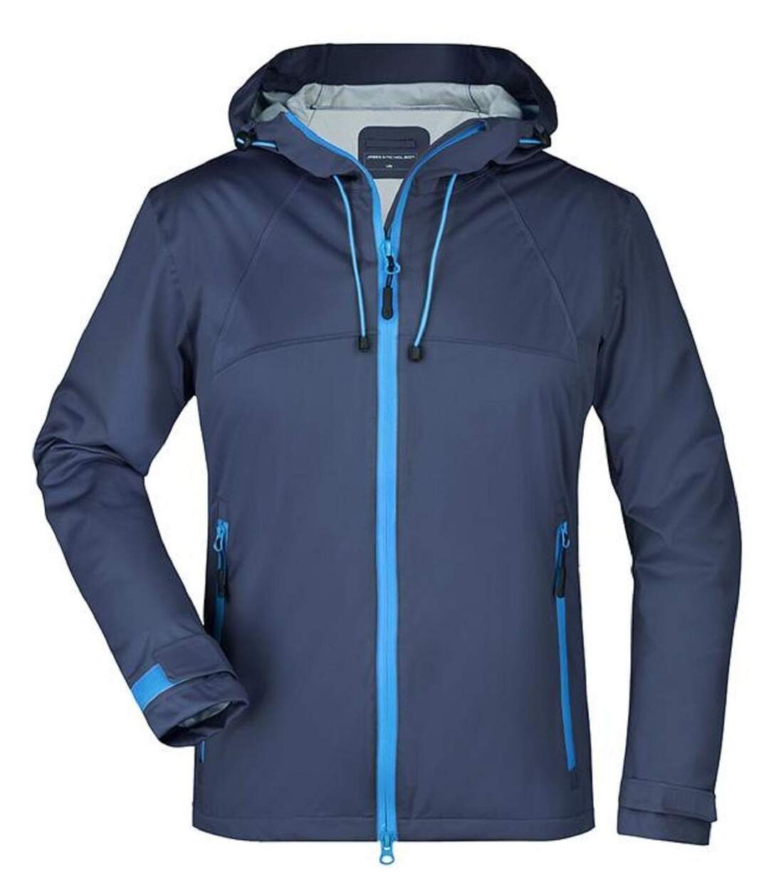 Veste softshell à capuche - Femme JN1097 - bleu marine et cobalt-1