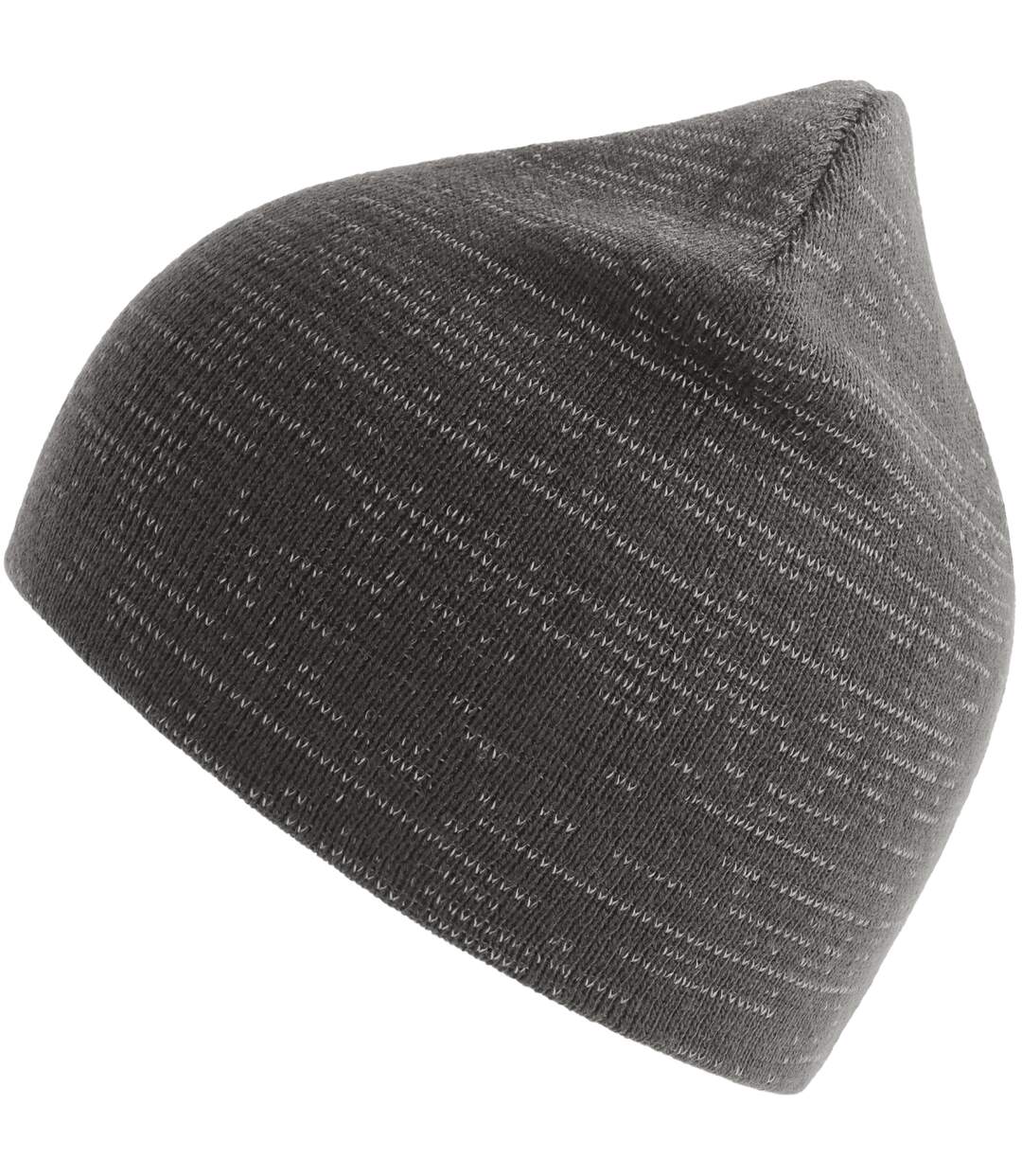 Unisex adult shine reflective recycled short beanie dark grey Atlantis-3