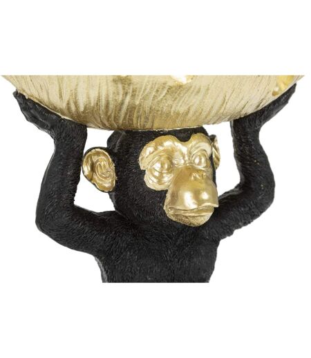 Vide-Poche Statuette Singe 25cm Noir & Or