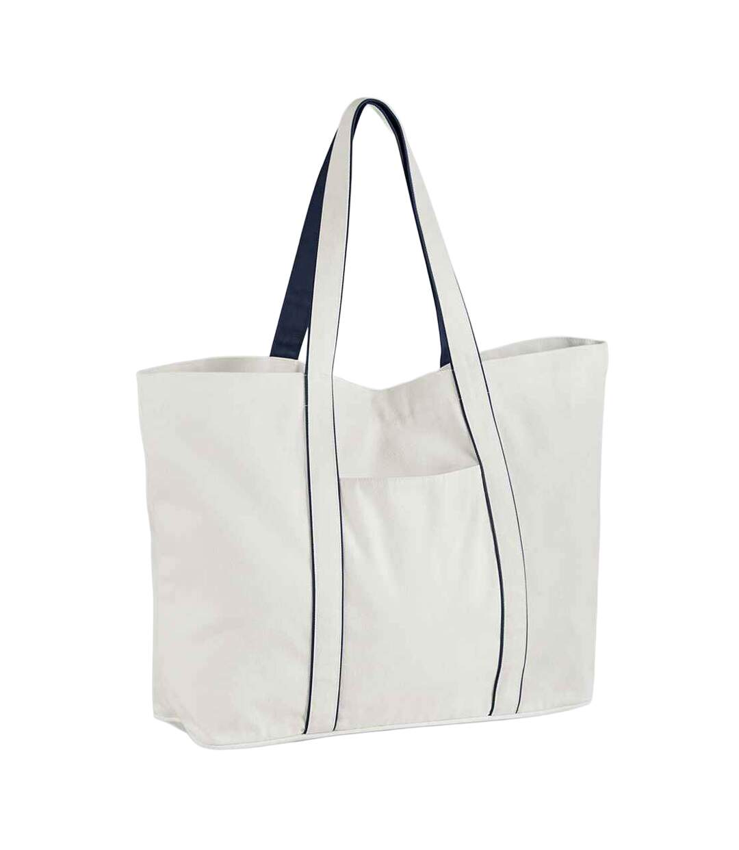 Large Tote Bag One Size Soft White French Navy Westford Mill-1