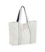 Large Tote Bag One Size Soft White French Navy Westford Mill-1