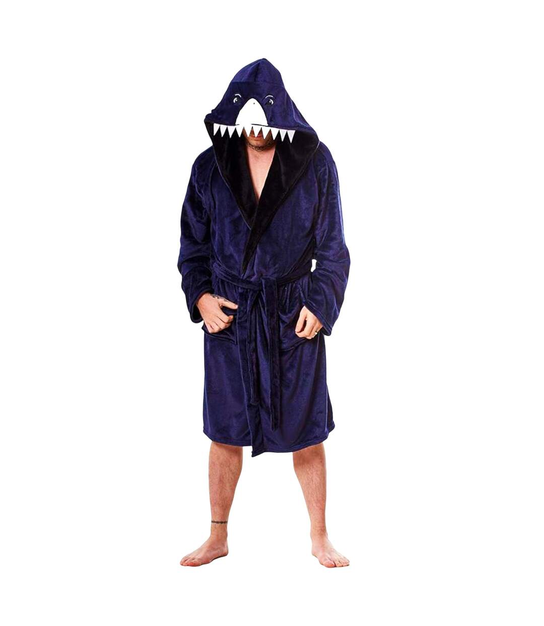 Robe De Chambre Motif/style Tête De Requin Homme Bleu Marine Keanu-2