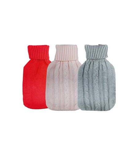 Life hot water bottle knitted cover assorted colours 1.8l one size one colour Universal Textiles