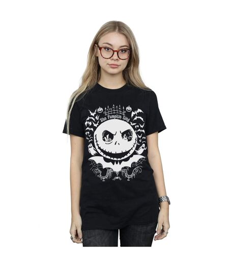 Disney Womens/Ladies Nightmare Before Christmas Jack The Pumpkin King Cotton Boyfriend T-Shirt (Noir) - UTBI41500