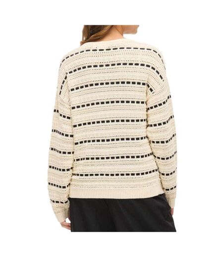 Pull beige/noir femme vila marian