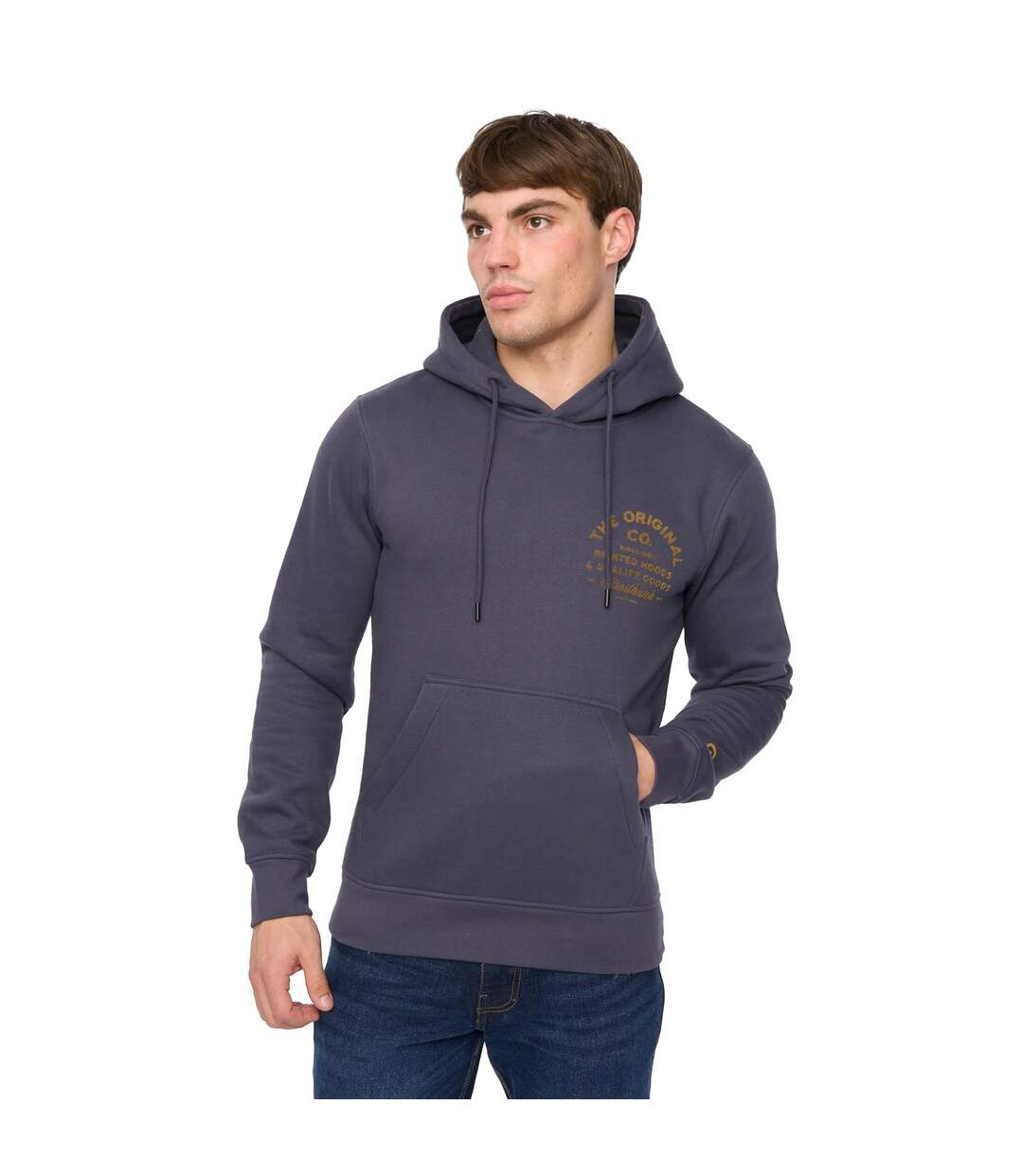 Mens Shoptown Hoodie Navy Crosshatch-1