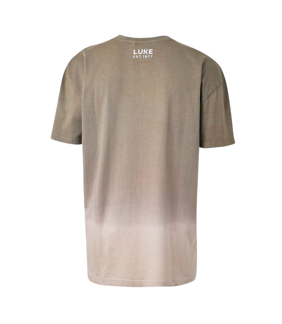 Mens Ombre Cotton Regular Short-sleeved T-shirt Brown Luke-2
