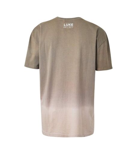 Mens Ombre Cotton Regular Short-sleeved T-shirt Brown Luke