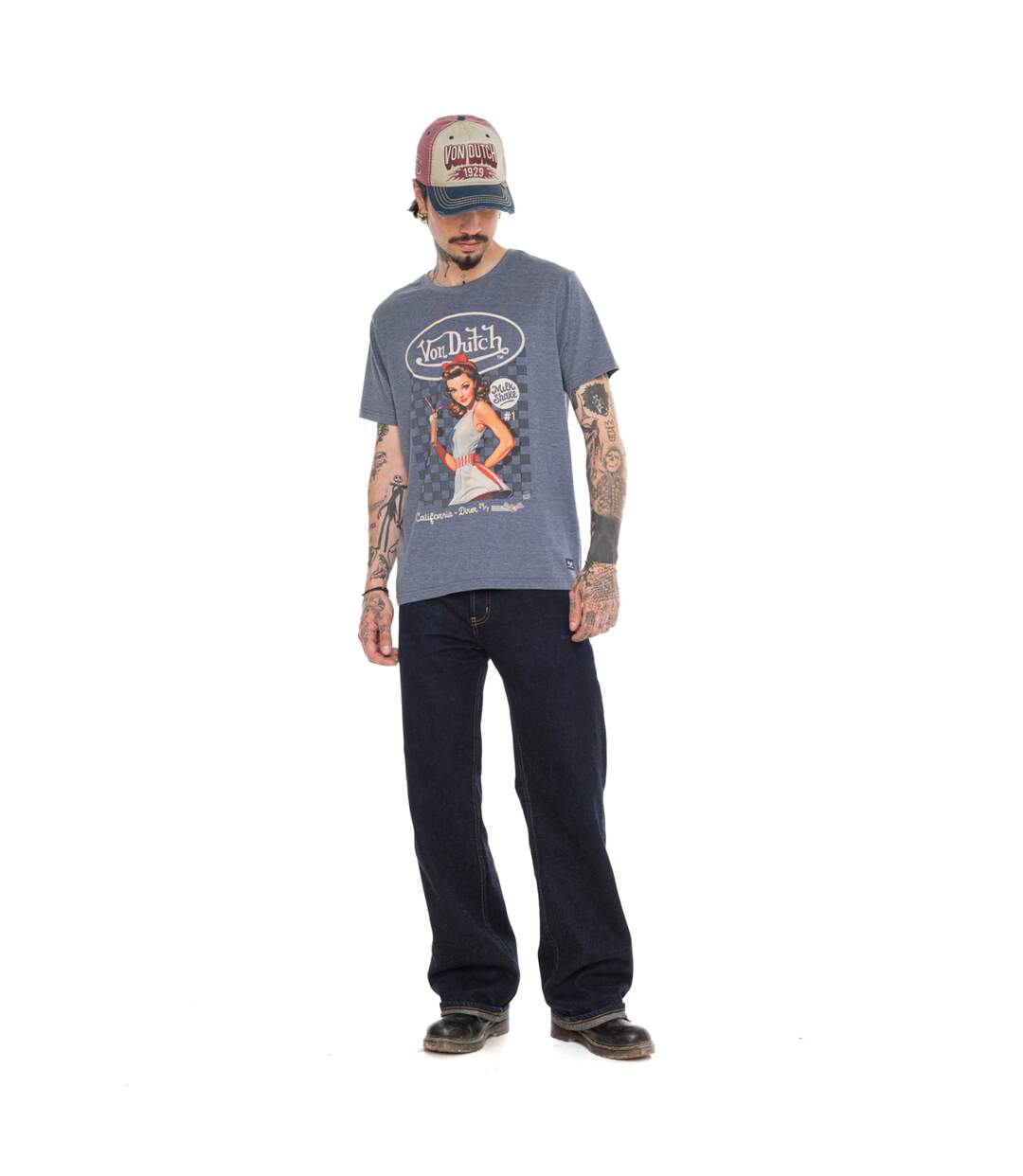 T-shirt homme regular col rond imprimé devant Cream Vondutch-4