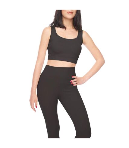 Womens/ladies roda ribbed sports bra black Lookus