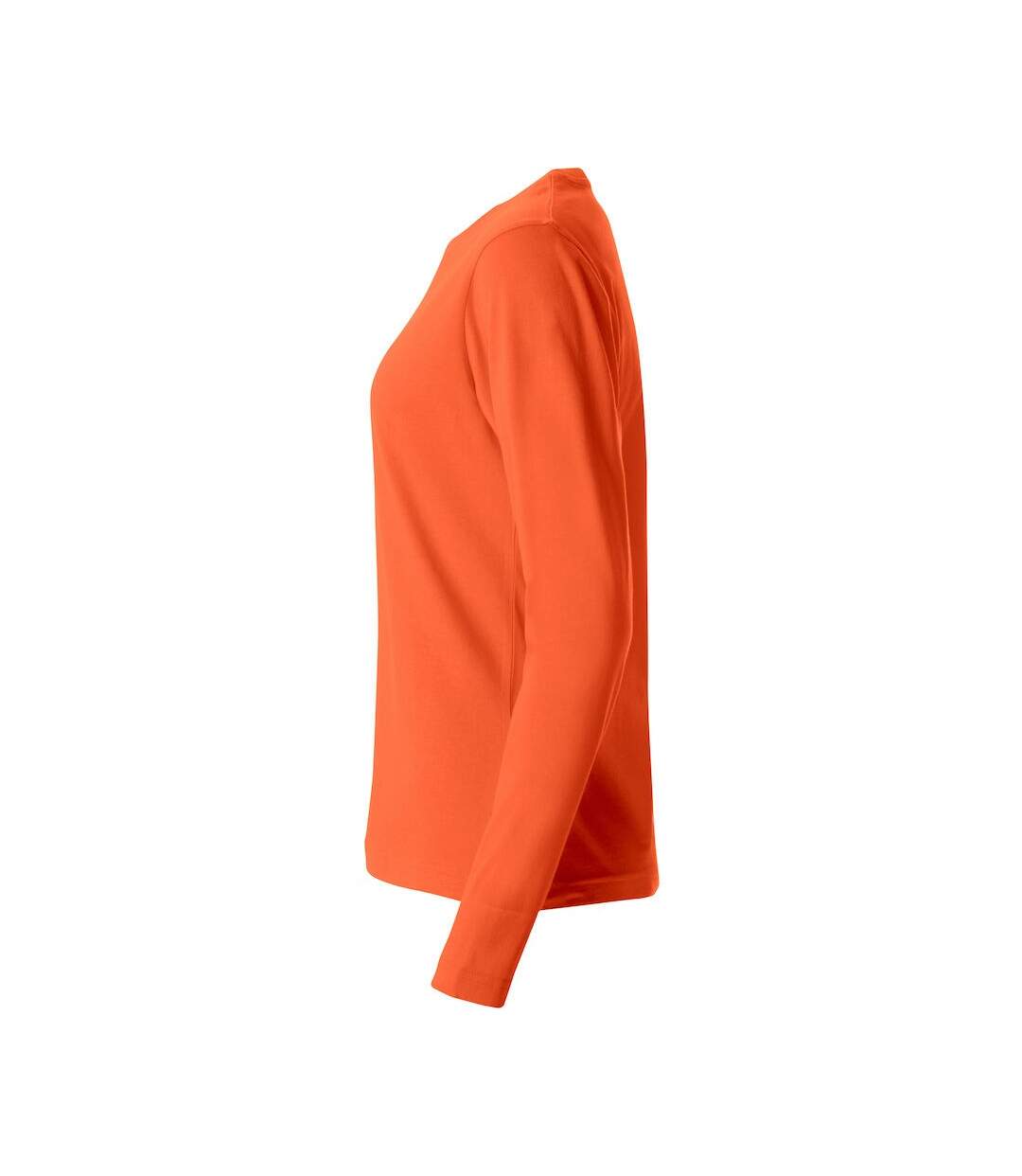Womens/ladies Basic Long-sleeved T-shirt Blood Orange Clique-3