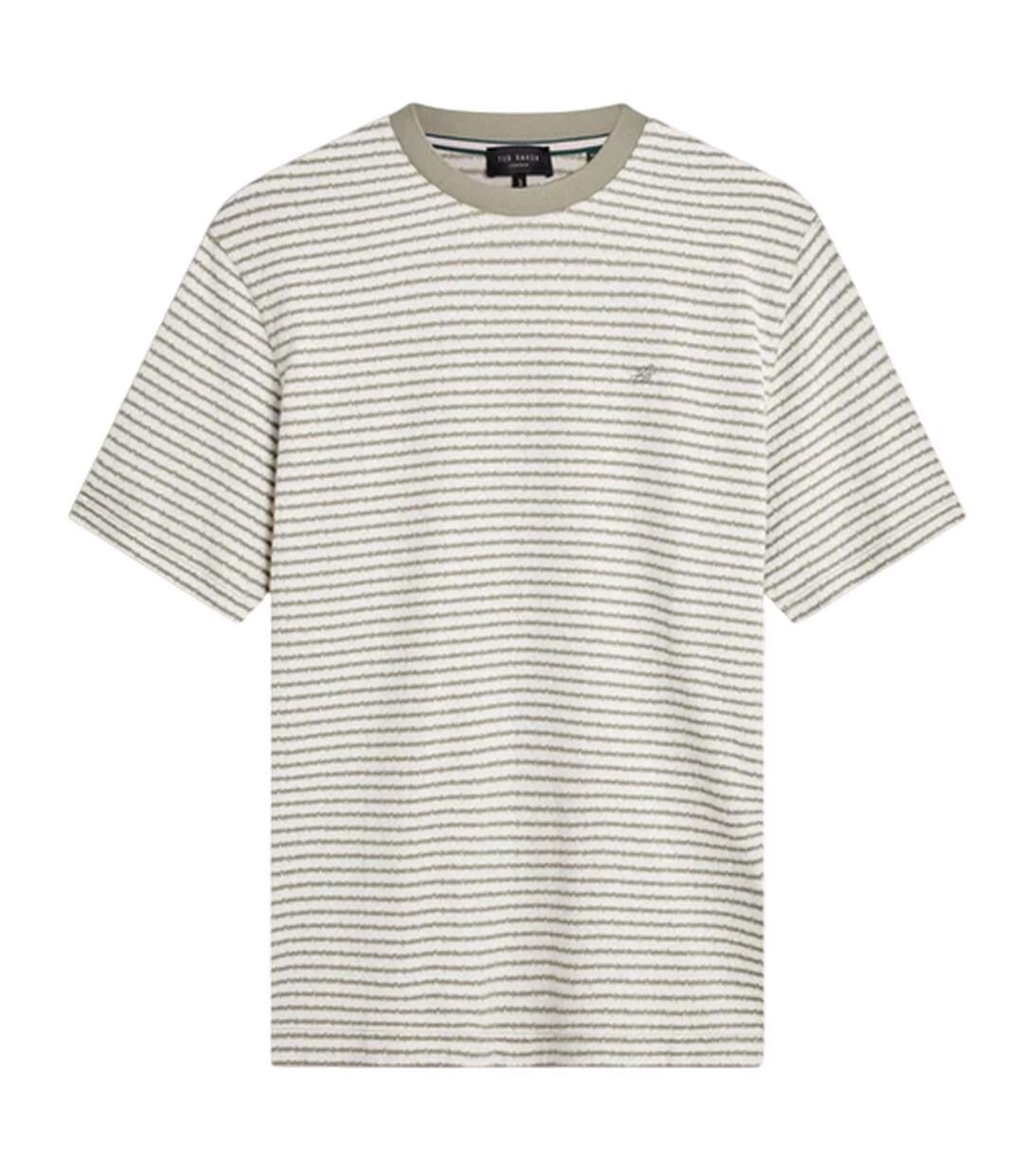 Mens Striped T-shirt Mid Green Ted Baker-2